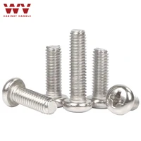 wv 304 stainless steel cross round phillips pan head m2 m3 m4 m5 m6 round head screws screw bolt dia length 3mm 50mm hardware