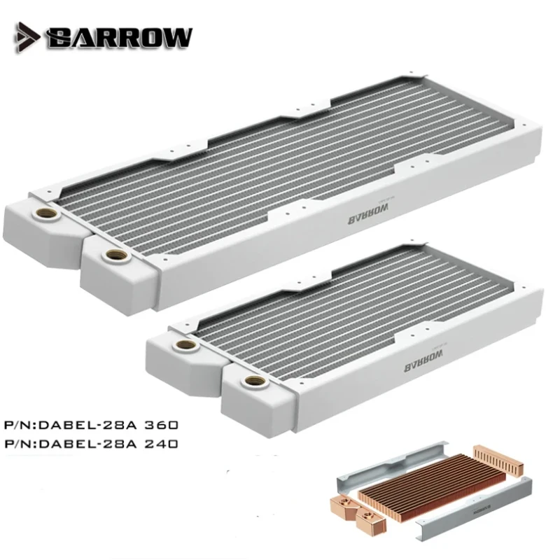 Barrow Dabel 28a 240/360 медный радиатор G1/4 дюйма белая резьба 240 мм 360 компьютерный водяное