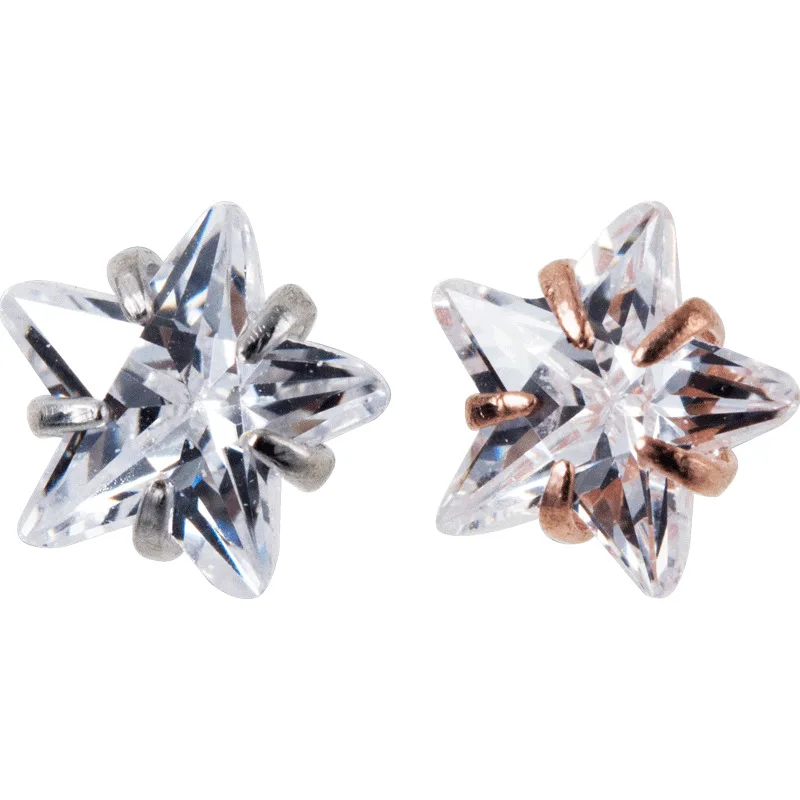 925 Sterling Silver Diamond Star Stud Earrings Women Sweet Simplicity Small Cute Fashion Geometric Ear Jewelry Souvenir Gift