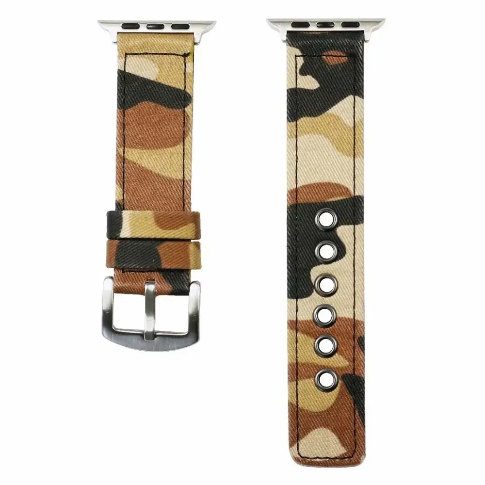 Brown Camouflage YUKIRIN камуфляж наручные ремень полотно холста для Apple Watch Series 4 3 2 1 нейлоновый ремешок для iwatch мужской 44 мм 42 мм 40 мм 38 мм - Цвет ремешка: Brown Camouflage