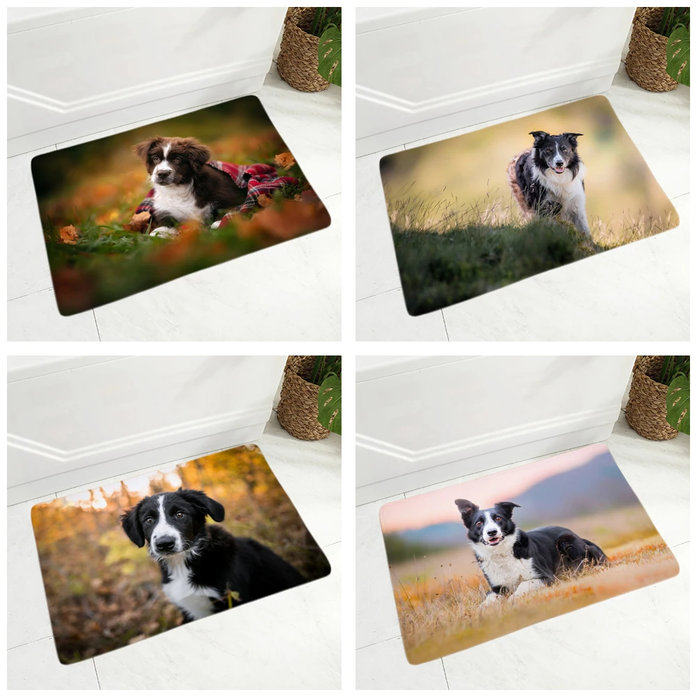 Шотландская граница колли домашние собаки Придверный коврик Декор животное 40x60