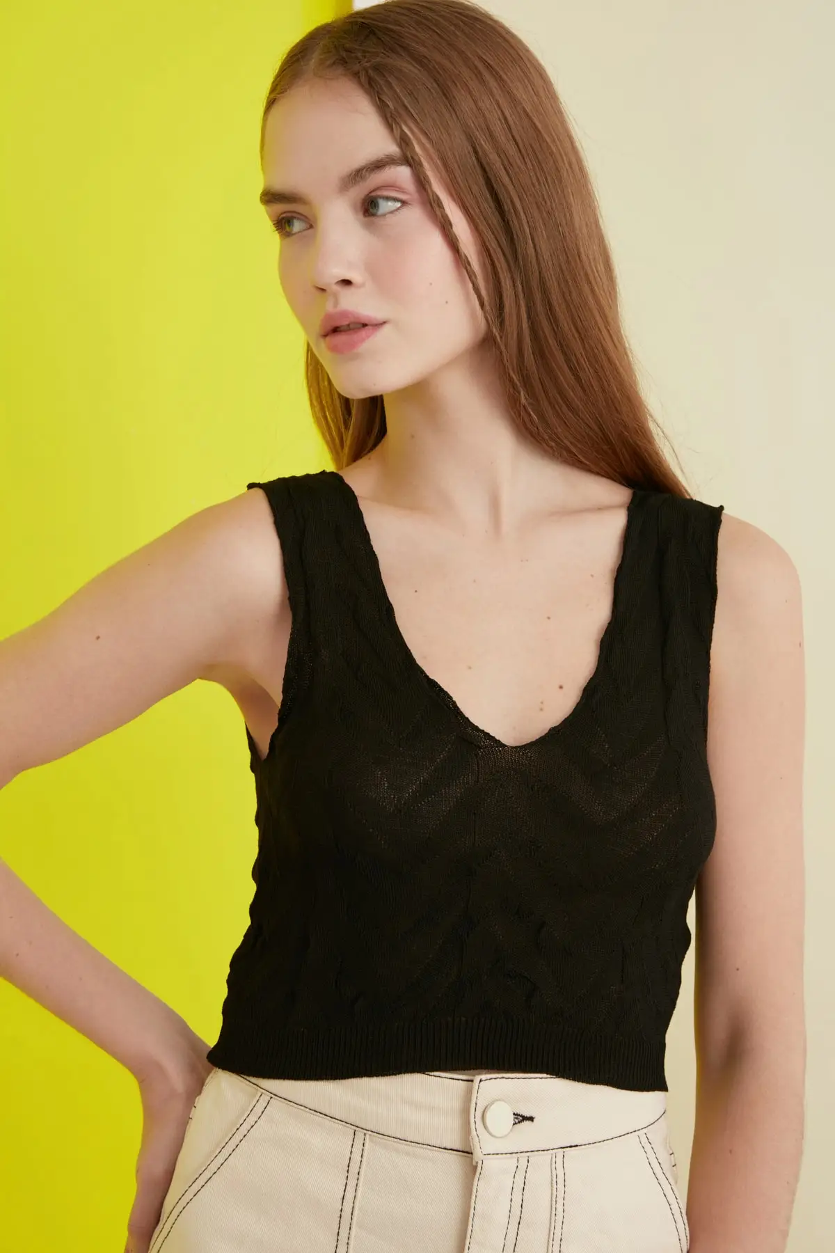 Летний трикотажный топ майка TCLSS19GO0002|Майки| |