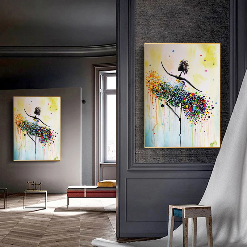 RELIABLI ART Современные абстрактные картины на холсте балерина портретной