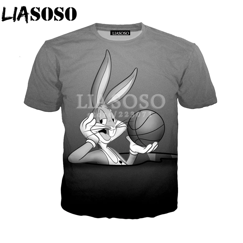 Футболка унисекс с коротким рукавом Модный свитшот 3D принтом аниме Багз Банни