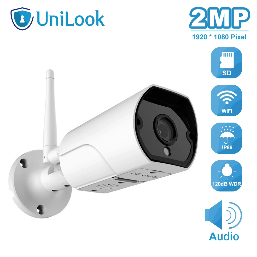 UniLook 2MP 1080P Беспроводная ip камера для дома/улицы безопасность двусторонний