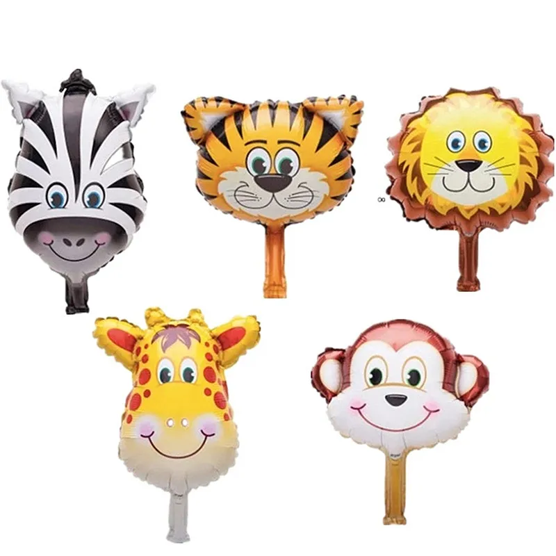 1 шт. вечерние мини шары с головой животного тематика джунглей шар тигром зеброй