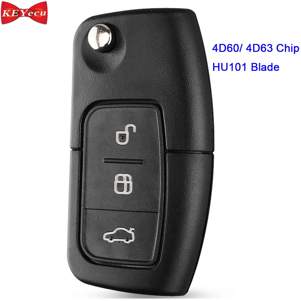 KEYECU для Ford Focus Mondeo Fiesta C Max S Galaxy дистанционный брелок 433 МГц 4D60/ 4D63 чип HU101 Blade|Ключ от