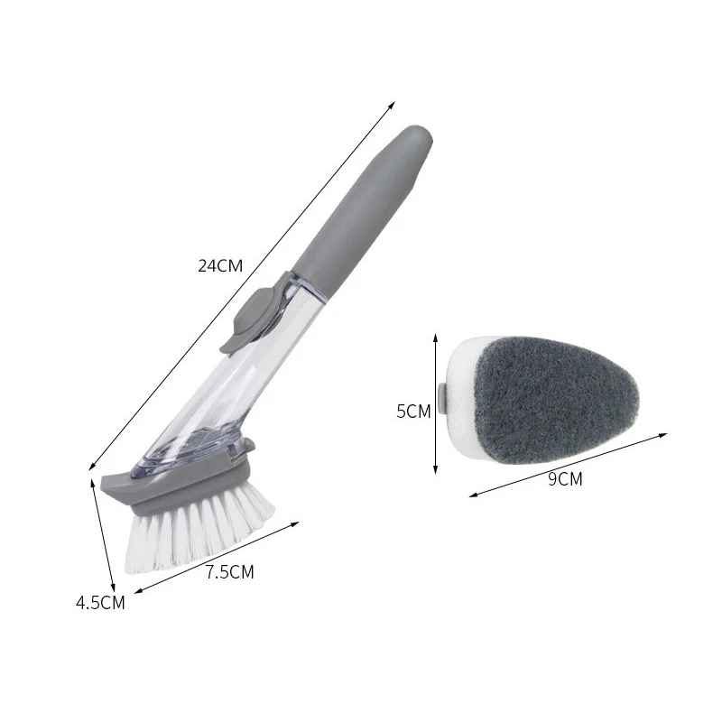 

Kitchen Dish Scrubber Soap Automatic Dispenser Dishwashing Scrubber Sink Brush with Soap Handle MJJ88