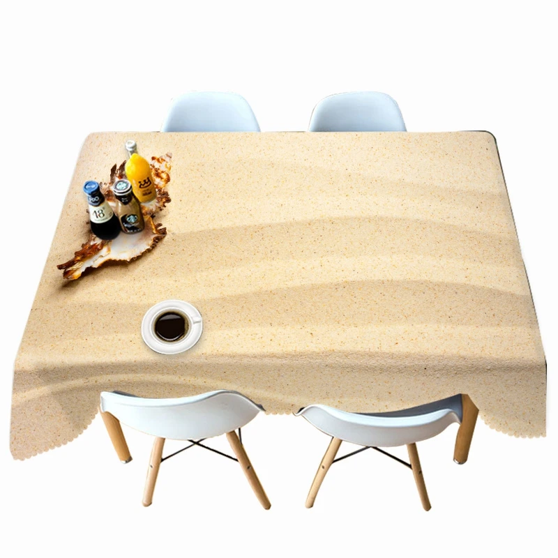 Плотная хлопковая скатерть с 3d рисунком стеклянная бутылка и морская звезда