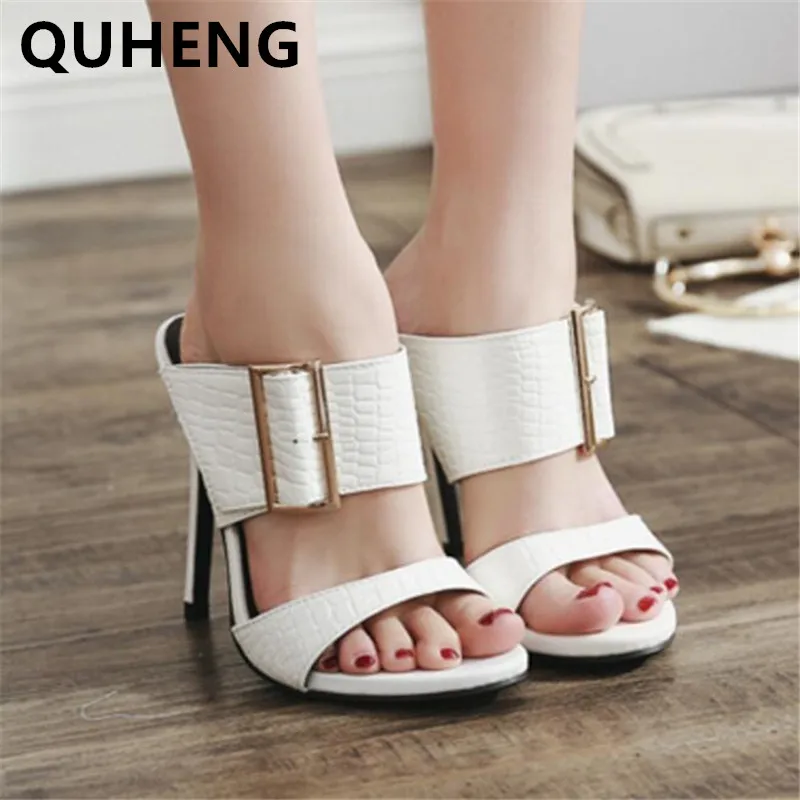 Женские шлепанцы на высоком каблуке Коллекция 2020 года Сезон лето Новинка Женская