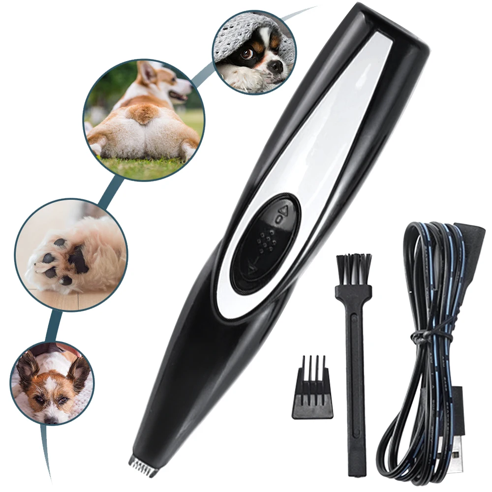 

Dog Clippers Professional Pet Foot Hair Trimmer Dog Growing Clipper USB Rechargeable Butt Ear Eyes Hair Cutter Remover Low-noise