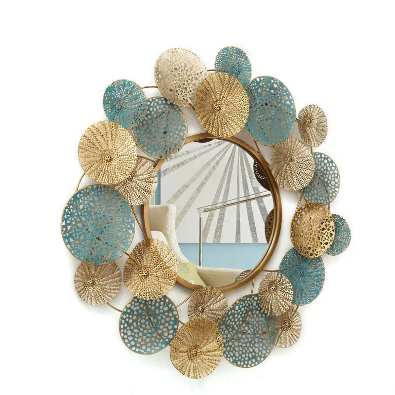 

Стереоскопический креативный Железный полый декоративный зеркальный Настенный декор для гостиной, дивана, подвесные украшения