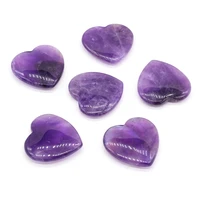 charm amethyst natural love heart shaped reiki heal loose bead for jewelry making bracelet diy necklace accessories 40x40mm 1pc