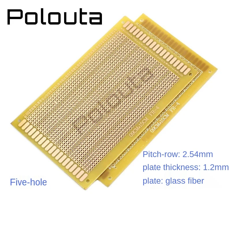 

10 Pcs 5 * 7cm 2.54 PCB Single-Sided Copper-Plated Epoxy Glass Fiber Universal Board Five-Hole Supper Capacitor Protection Board