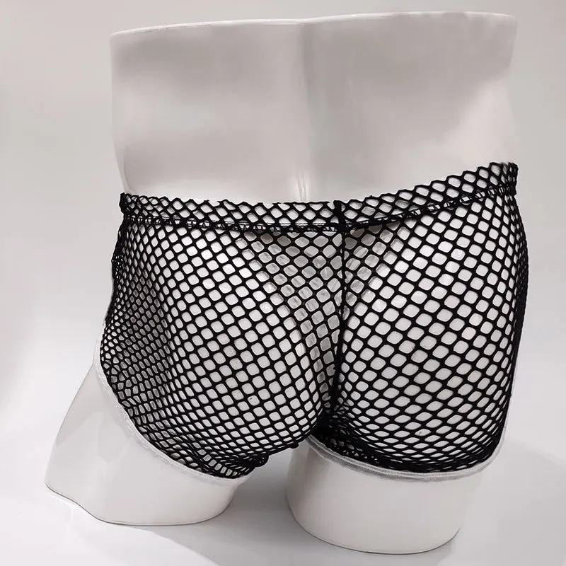 Мужское Сетчатое нижнее белье боксеры с низкой посадкой сексуальные прозрачные