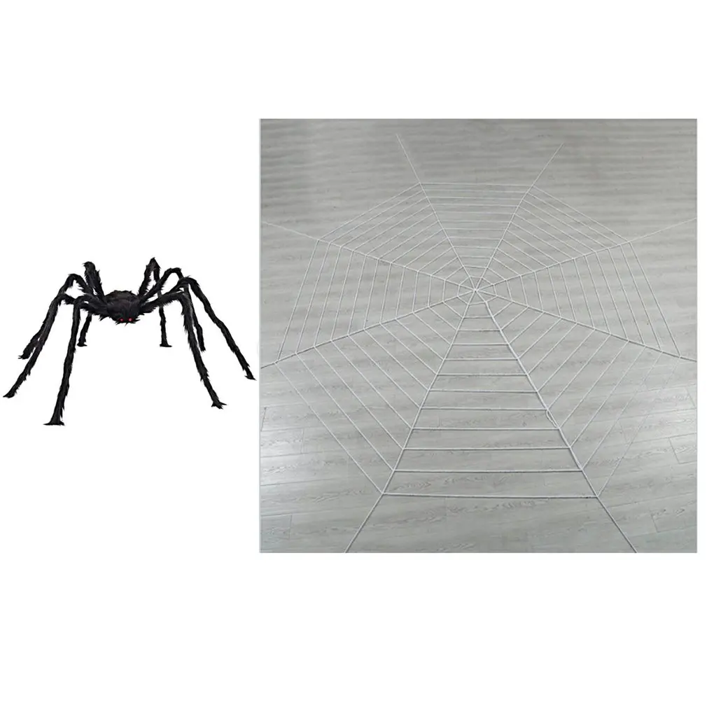 

Страшный Гигантский черный плюшевый паук украшение для вечерние НКИ на Хэллоуин Детские игрушки Декор для дома с привидениями