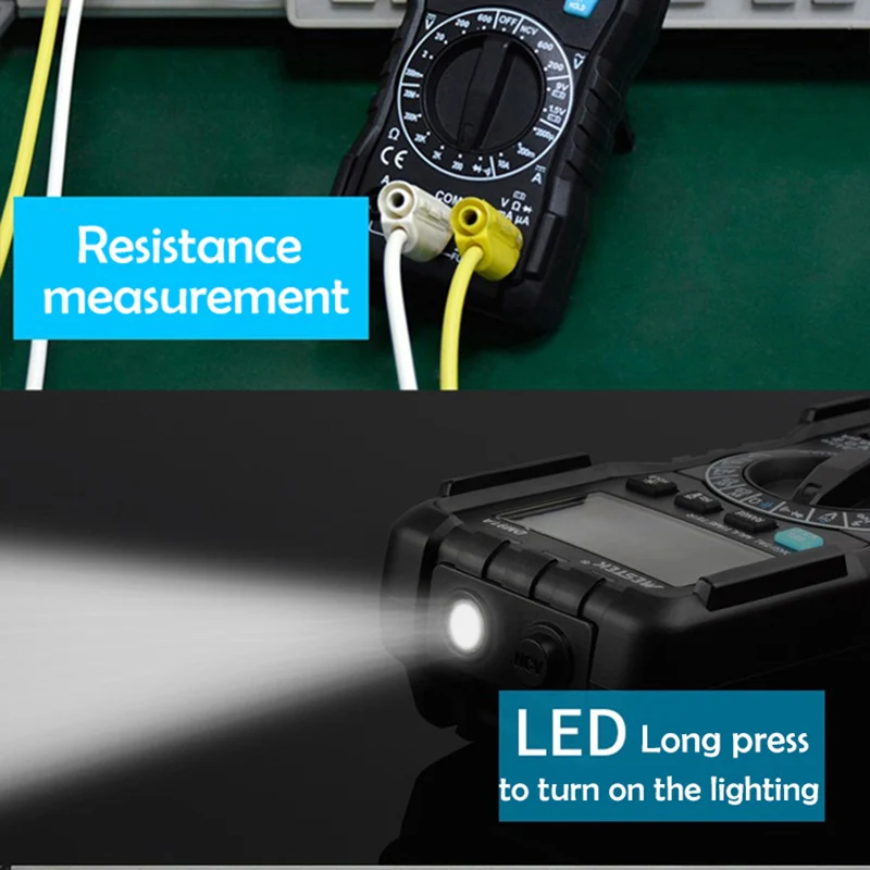 

Digital Multimeter Voltage Current Meter Resistance Tester Home Electronics Measuring Tool With Test Lead