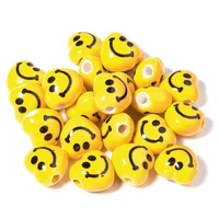 20pcslot ceramics smile face beads 13 5x14mm size yellow color heart shape spacer diy bracelet jewelry accessories