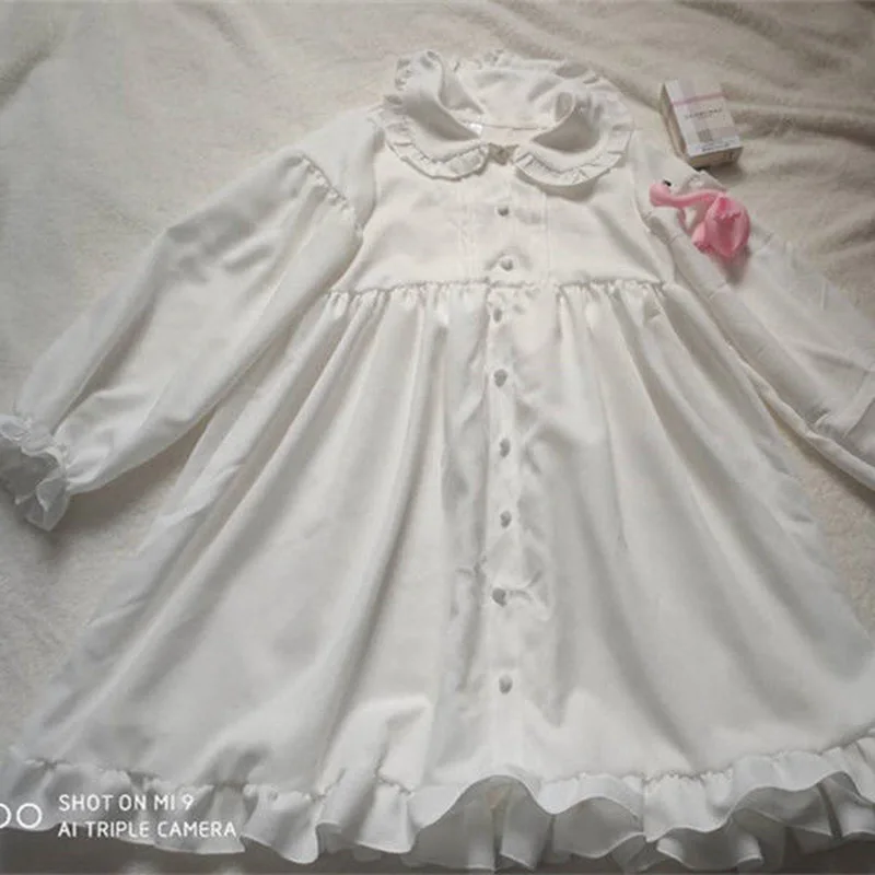 

Gothic Lolita Dress Harajuku Vintage Cosplay Female Dress Japanese Style White Dress Cute Princess Clothes Kawaii Maid Costume