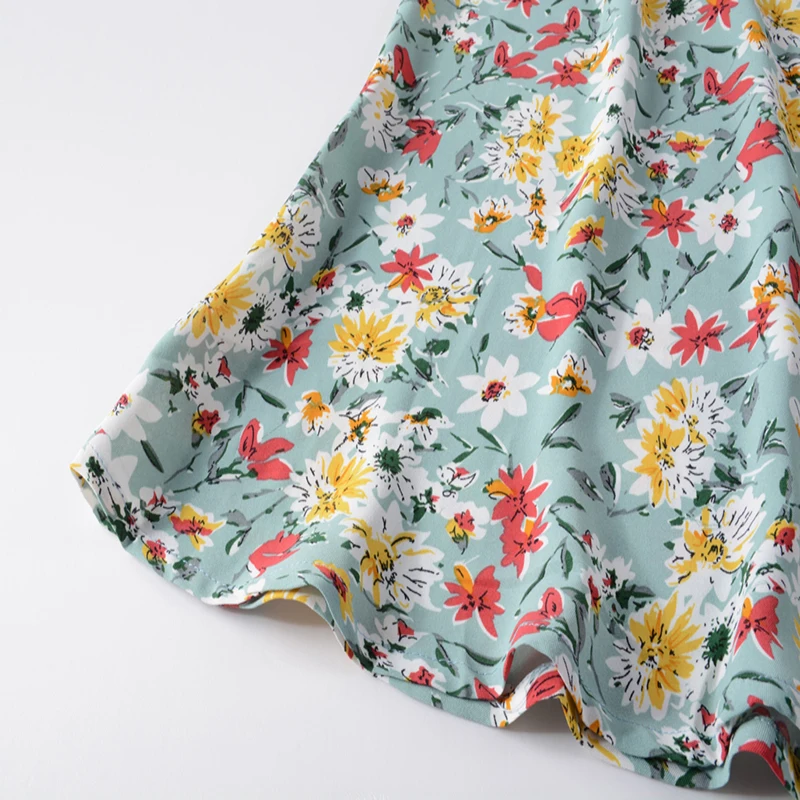 

The New Summer Dress Short Sleeve Dress Sexy V-neck Floral Print Bandage Boho Big Swing Beach Dress Woman Party Dresses Vacation