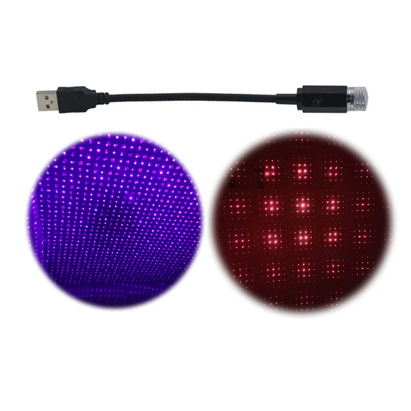 USB атмосферный Свет автомобиля устанавливаемый на крыше интерьера Звезда