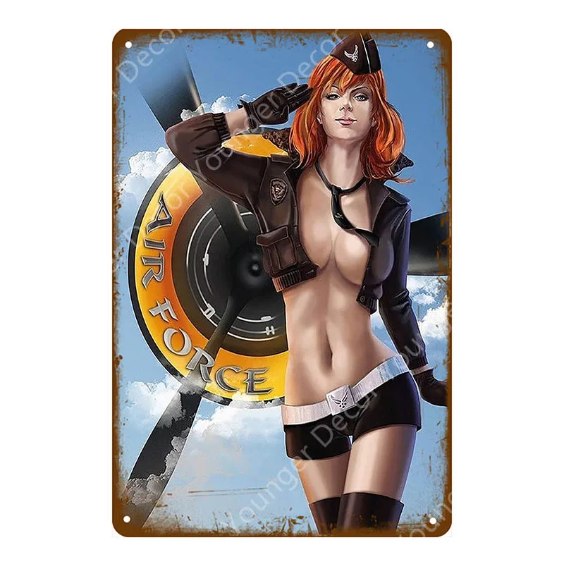 YD3168EI Винтаж ретро сексуальная леди Pin Up девушка живопись оловянные знаки металлический плакат стикер стены бар кофе дом клуб домашний декор YI-076 - Цвет: YD3168EI