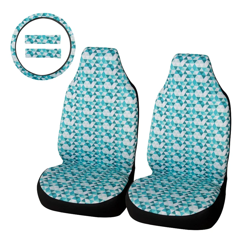 2 шт. чехлы для сидений автомобиля с синим белым бриллиантом модные передних