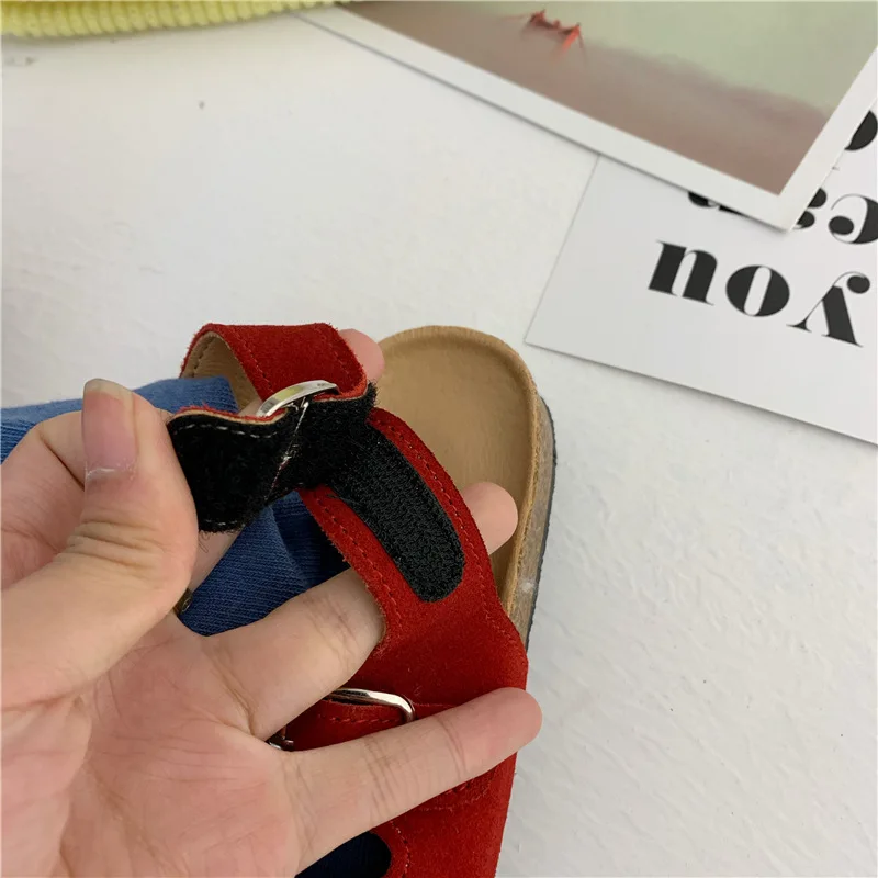 Универсальные пробковые сандалии 4 цветов для маленьких мальчиков и девочек 2020