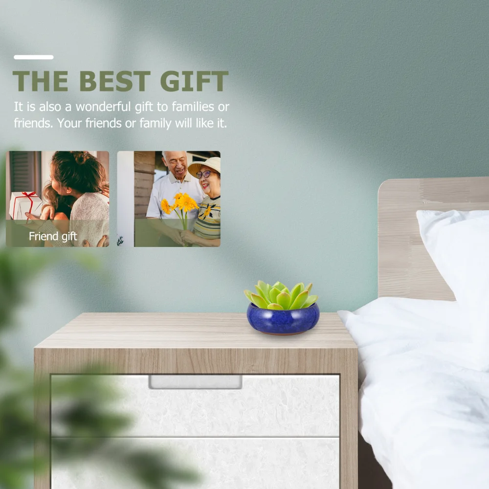 

1pc Creative Flowerpot Ice Pattern Ceramic Plant Pot Planter For Small Plants