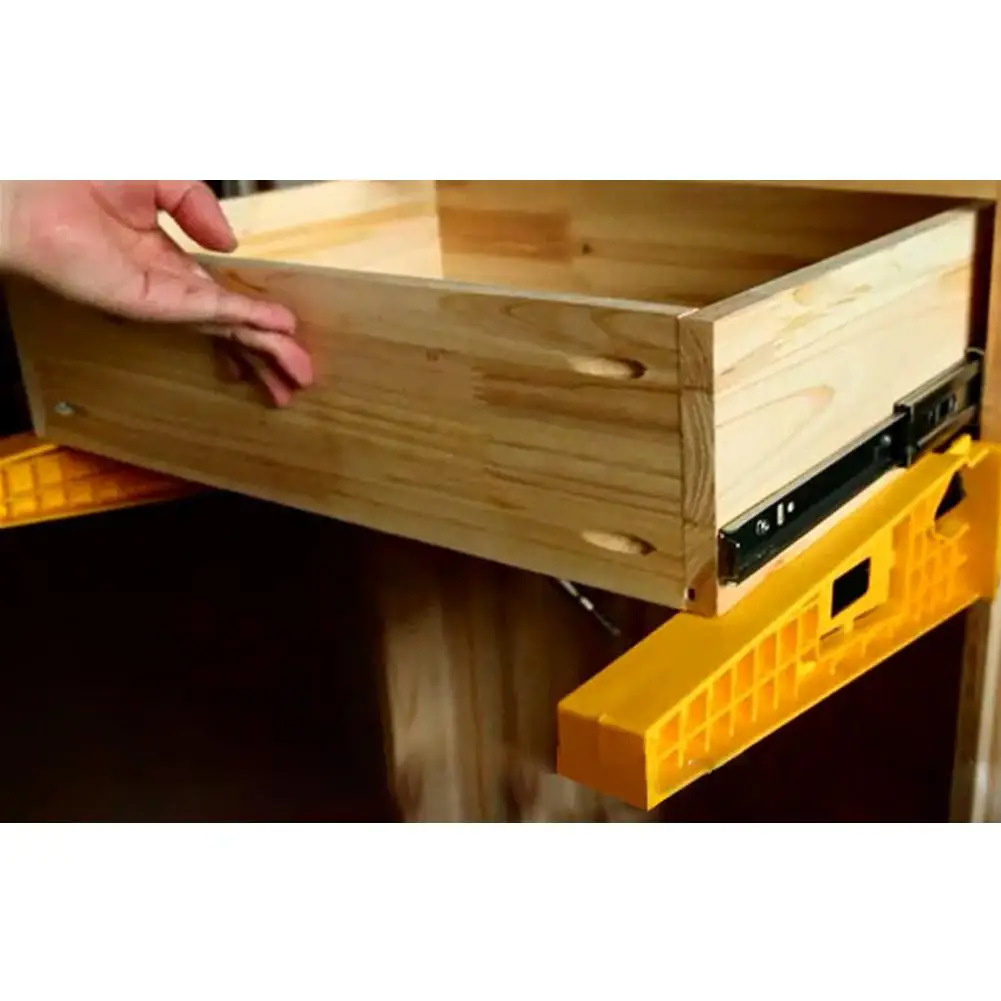 

2pcs Fast Installation of Locator Cupboard Track Stable Durable Installation Fixed Auxiliary Positioning Holder Drawer Slide Jig