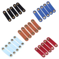 5pcs leather cable holder organizer winder earphones cable management wrapped cord line wrap wire wirding thread tool