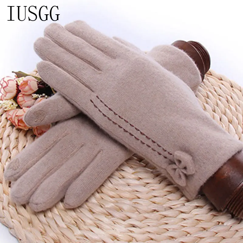 Элегантные женские шерстяные перчатки с сенсорным экраном модные кашемировые