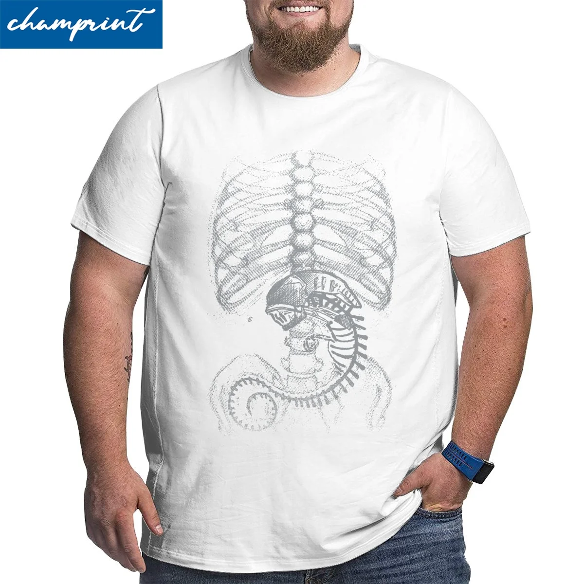 Мужская футболка с изображением инопланетянина против хищника кости хлопковая