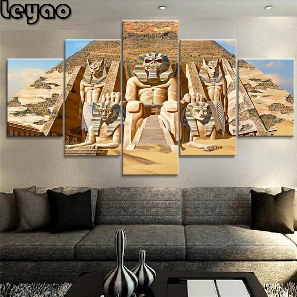 

Multi-pictures Egyptian Pyramids 5D Diamond Painting Cross Stitch Full Diamond Embroidery Rhinestone Mosaic Decoration 5 PCS