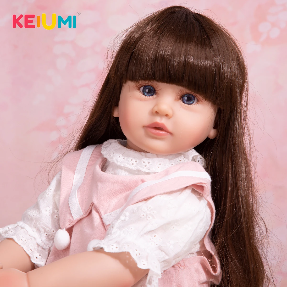 KEIUMI 24 дюйма Новая мода красивая девочка лотос лист воротник боди мягкий на ощупь живая кукла новорожденный