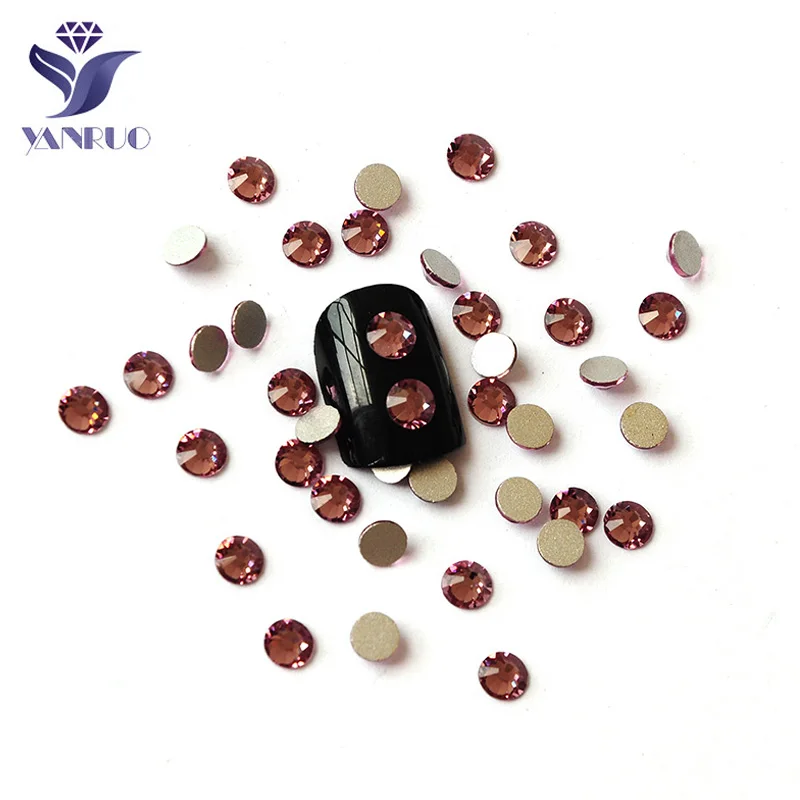 

YanRuo 2000NoHF All Sizes Crystal Light Amethyst Color Strass Flatback Glue On Rhinestones Manicure DIY For Nail Art Decorations