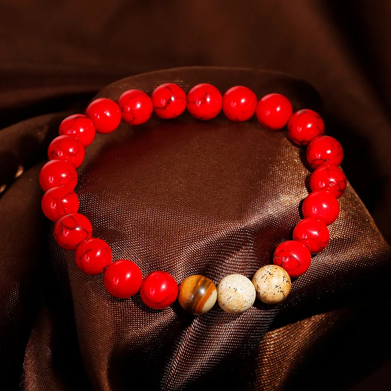 Браслеты для мужчин и женщин ювелирные украшения из натурального красного