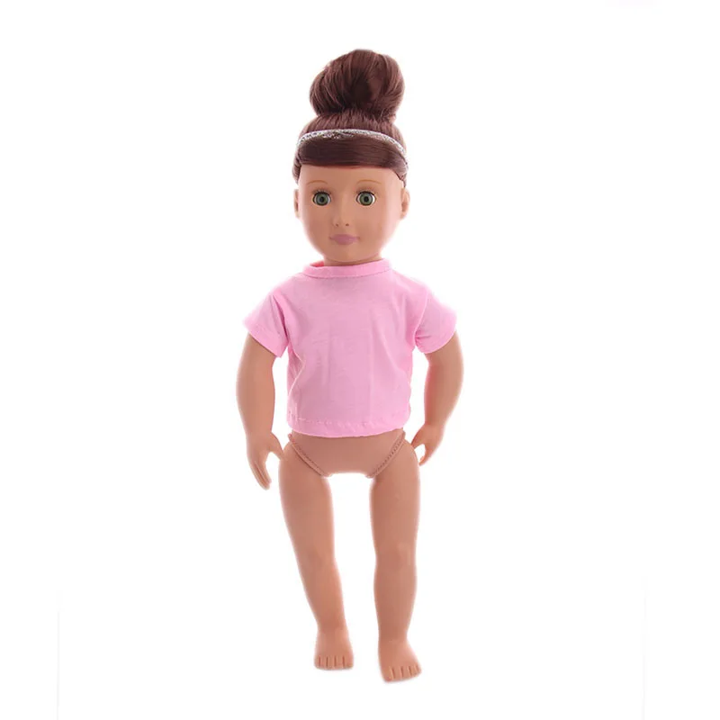 Одежда для куклы Футболка однотонная 16-18 дюймов и 43 см новорожденных ненуко