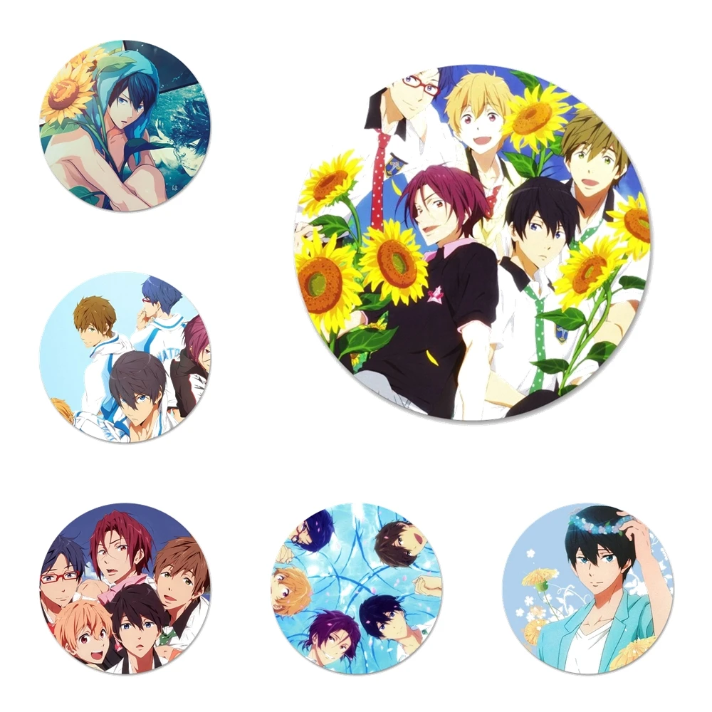 Iwatobi swim club rei ryugazaki nagisa значок брошь заколка аксессуары для одежды рюкзак