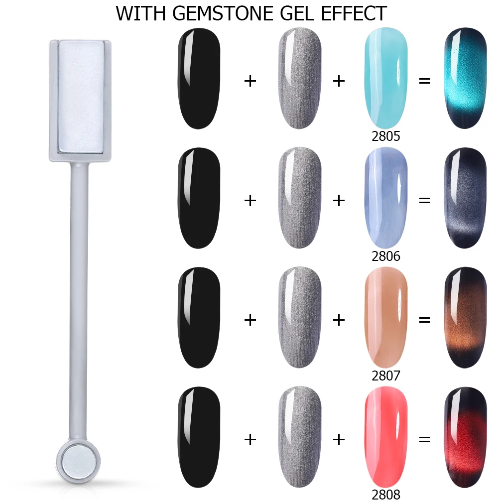 FairyGlo драгоценный камень 3D кошачий глаз гель лак для ногтей УФ Магнитный Гель-лак