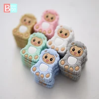 5pcs silicone beads baby teether sheep for newborn pacifier chain nursing bracelet accessories food grade silicone rodent gifts