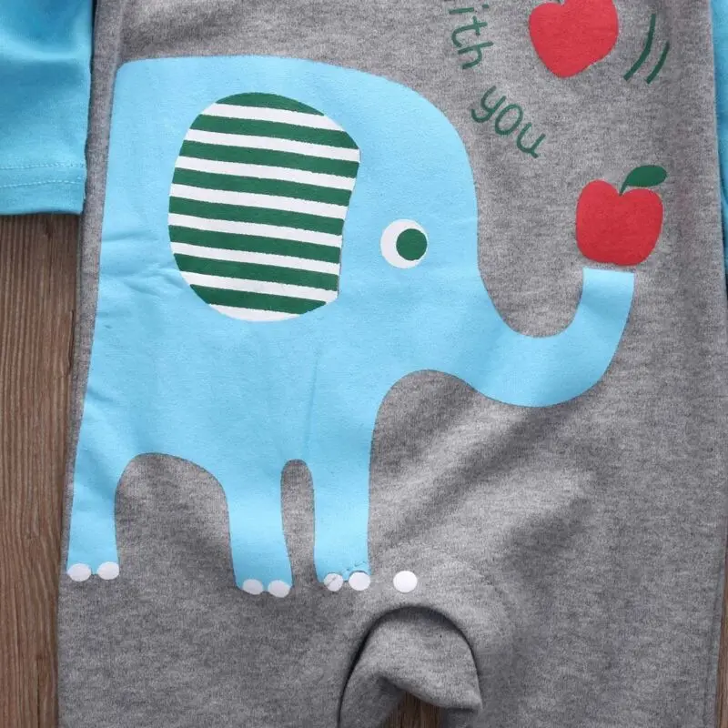 

New Baby Girls Clothes Boys Cartoon Animals Printed Long Sleeve Romper Infant Jumpsuit Newborn Outfits