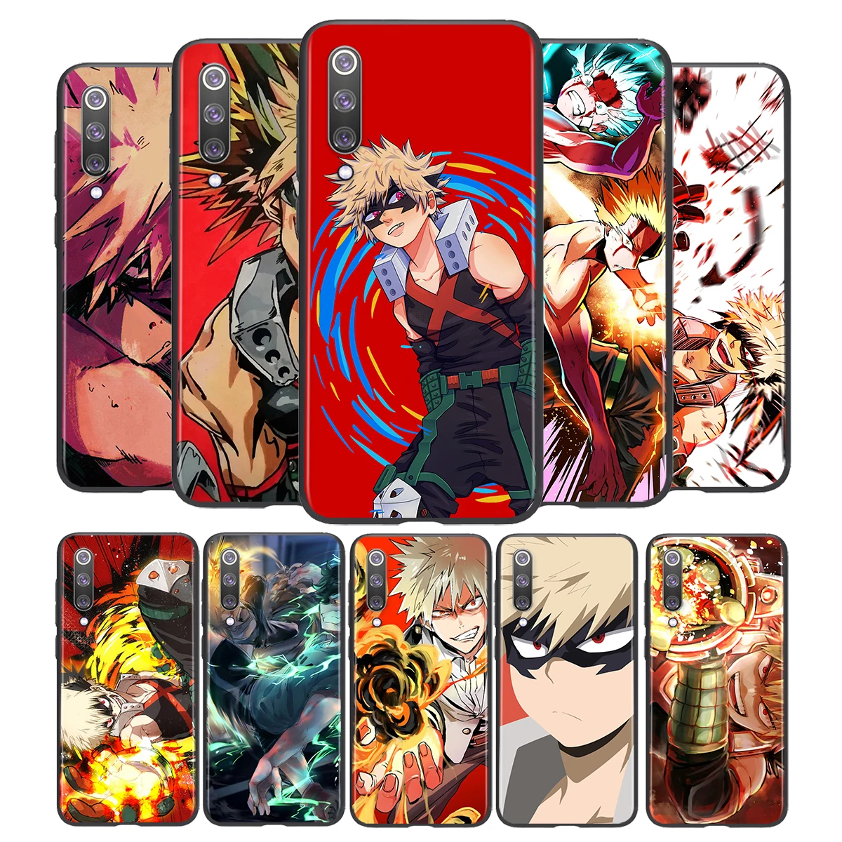 

My Hero Bakugo Katsuki For Xiaomi Mi 11i 11 10T 10 9T 9 A3 8 Lite CC9 SE Note10 Lite Ultra Pro Black Soft Phone Case