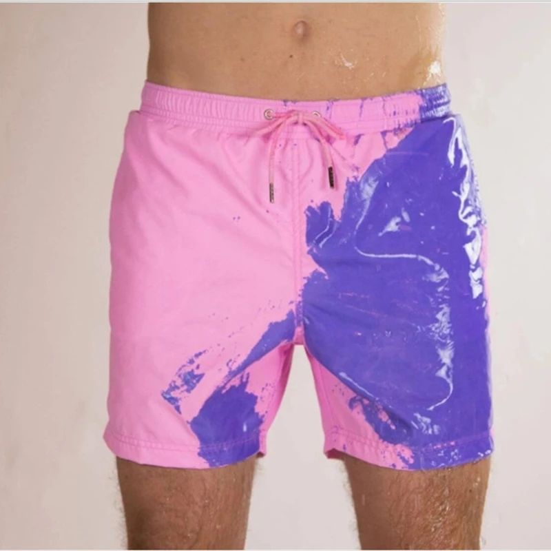 Для мужчин одежда для купания купальный Мужские Шорты волшебный Цвет изменения