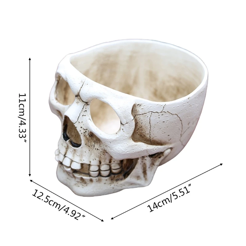 

MXLB Resin Skull Head Shaped Flower Pot Planter Container Ornaments Home Garden Decor