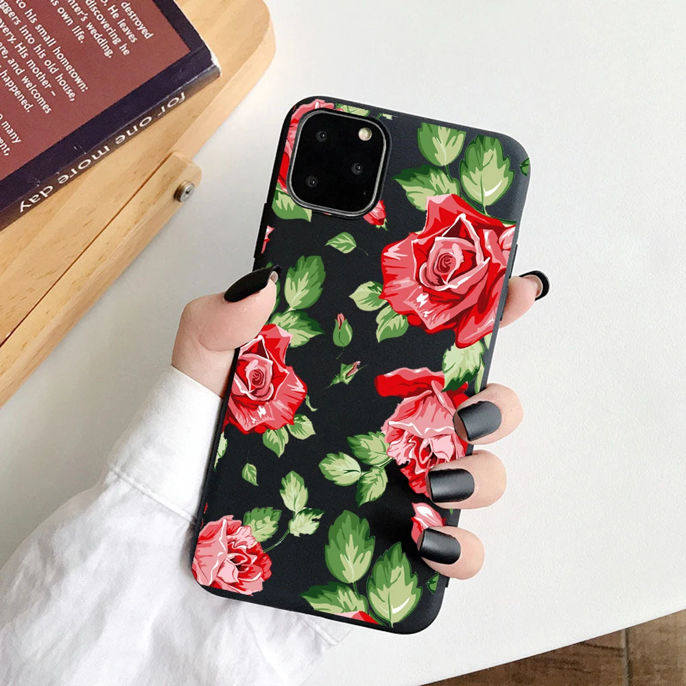 3D Рельефный цветок изысканный чехол s для Apple iPhone 8 7 Plus X ТПУ силиконовый мягкий чехол для iPhone 6S 5S SE XS 11Pro Max XR