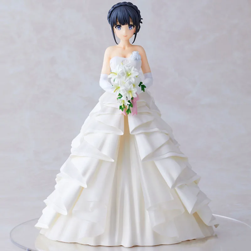 

22cm Beautiful Girl Anime Wedding Dress Flower Marry Bride Gift Hand-made Model Ornaments for New Couples