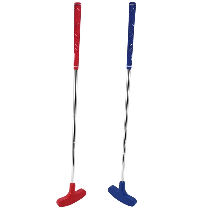 

2x CRESTGOLF Custom Size for Golf Putters Mans for Golf Practice Clubs with Rubber Putter Head Steel Shaft Red & Blue