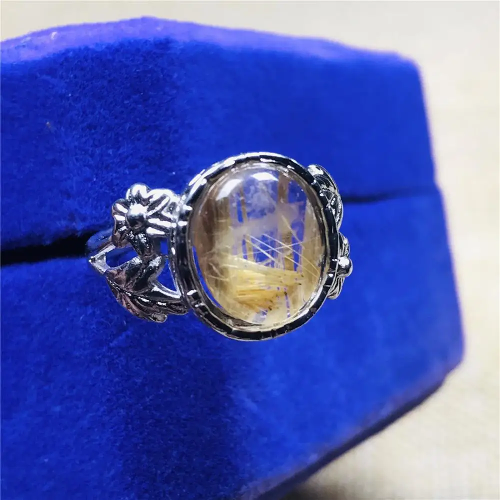 13 мм топ из натурального золота Рутиловый Кварц Кольцо для женщин леди мужчин