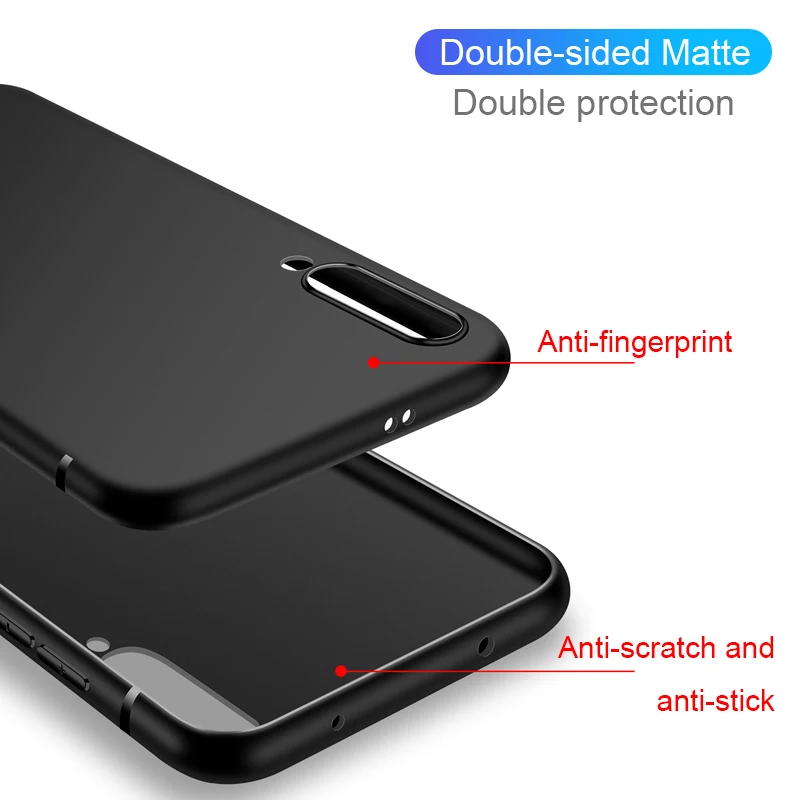 Силиконовый чехол для Xiaomi Mi A1 A2 A3 9 8 Lite SE матовый ультратонкий однотонный 9T Pro